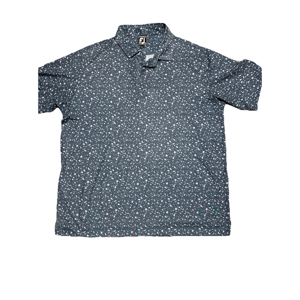 FootJoy FJ Mens Polo‎ Shirt Extra Large Gray  Geometric Golf